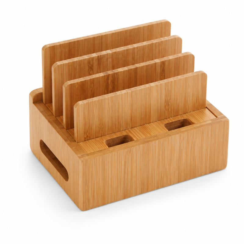 Bamboo Charging Station & Cord Organizer