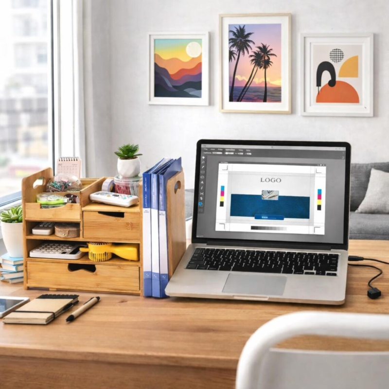Bamboo Desk Organizer with Drawer