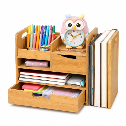 Bamboo Desk Organizer with Drawer